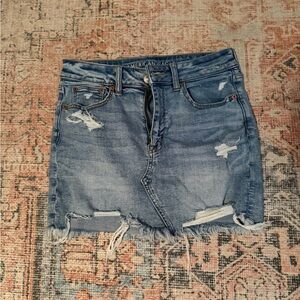 American Eagle Distressed Denim Skirt Size 8